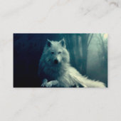 Carte De Visite Loup blanc dans la forêt nocturne (Dos)