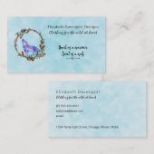 Carte De Visite Loup d'aquarelle violet dans une couronne de style (Devant / Derrière)