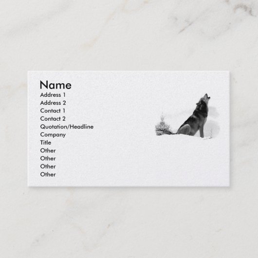 Carte De Visite Loup de bois de construction d'Alaska (Devant)
