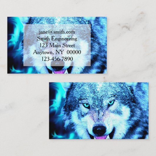 Carte De Visite Loup effrayant (Devant / Derrière)