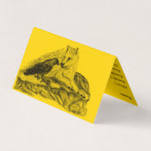 Carte De Visite Loup et corbeau - Design noir et jaune (Dos)