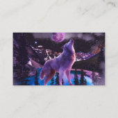 Carte De Visite Loup gris hurlant dans la forêt (Dos)