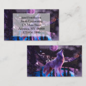 Carte De Visite Loup gris hurlant dans la forêt (Devant / Derrière)