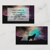 Carte De Visite Loup hurlant dans l'univers (Devant / Derrière)