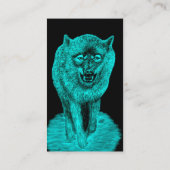 Carte De Visite Loup noir en colère dans la nuit (Dos)
