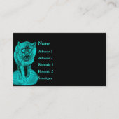 Carte De Visite Loup noir en colère dans la nuit (Devant)