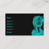 Carte De Visite Loup noir en colère dans la nuit (Devant)