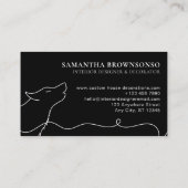 Carte De Visite Loup sauvage d'animaux noirs (Dos)