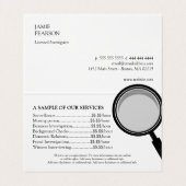 Carte De Visite Loupe noire - investigateur privé (Intérieur déplié)