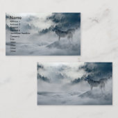 Carte De Visite Loups dans le paysage hivernal de neige (Devant / Derrière)