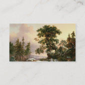 Carte De Visite Loups dans un paysage d'hiver (huile sur le (Dos)