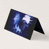 Carte De Visite Loups et corbeau avec pleine lune (Dos)