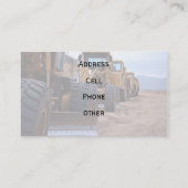 Carte de visite lourd d'équipement (Dos)