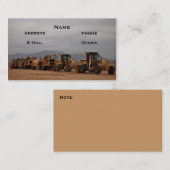 Carte de visite lourd d'équipement (Devant / Derrière)