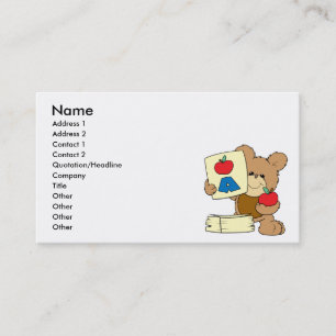 Carte De Visite L'ours en peluche de l'école mignon A est pour App