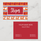 Carte De Visite Love Hearts Star Stripes (Devant / Derrière)