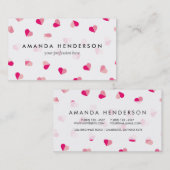 Carte De Visite Love mignon Motif de coeur rose (Devant / Derrière)