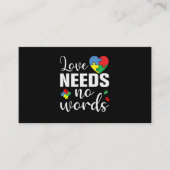 Carte De Visite Love Needs No Words Autism (Devant)
