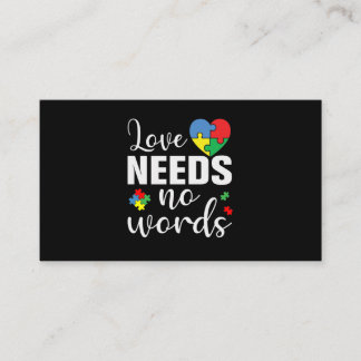 Carte De Visite Love Needs No Words Autism
