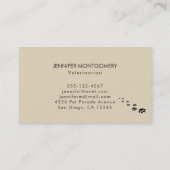 Carte De Visite Love Pet Paw Print Brown Grunge Typografy (Dos)