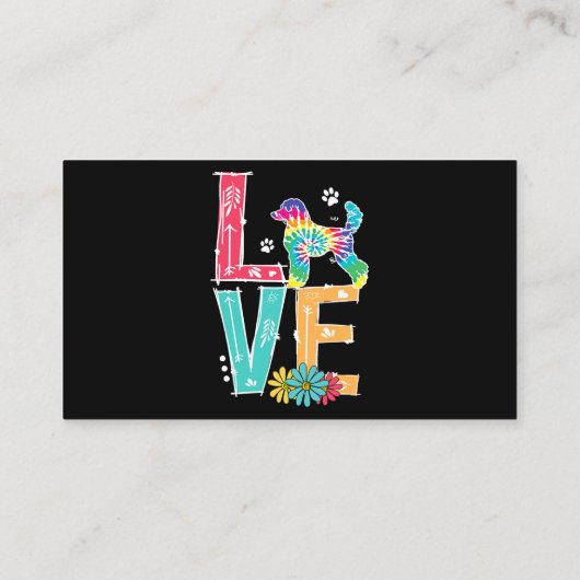 Carte De Visite Love Poodle Teinture Arc-en-ciel Poodle Amour (Dos)