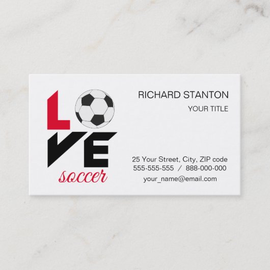 Carte De Visite Love soccer (Devant)