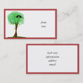 Carte De Visite Lovebirds in Tree of Hearts - Amour d'été (Devant / Derrière)