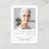 Carte De Visite Loved Forever Floral Photo Prayer Card (Devant)