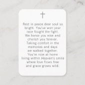 Carte De Visite Loved Forever Floral Photo Prayer Card (Dos)