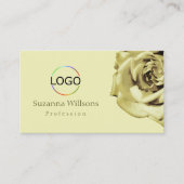 Carte De Visite Lovely Rose Plain Pastel Beige Logo et QR Code (Devant)