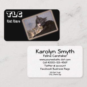 Carte De Visite Loving Cats Photographie Services de soins aux ani