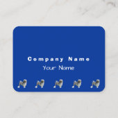 Carte De Visite Lowchen sur bleu-foncé (Dos)