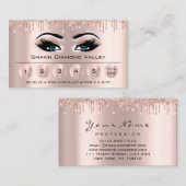 Carte De Visite Loyaliauté 6 maquillage Esthétique Eyelash Rose bl (Devant / Derrière)