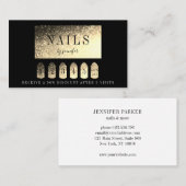 Carte De Visite Loyalität 5 Nails Artiste Elégant Or (Devant / Derrière)