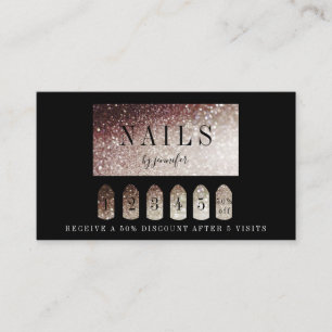 Carte De Visite Loyalität 5 Nails Artiste Elégante rouille d'Arg