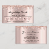 Carte De Visite Loyalité 6 Esthétique professionnelle Coeur Rose (Devant / Derrière)