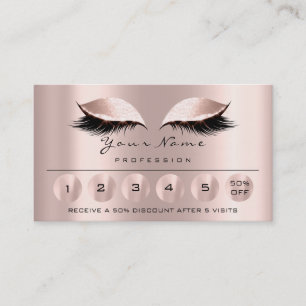Carte De Visite Loyalité 6 Maquillage Esthétique Eyelash Rose