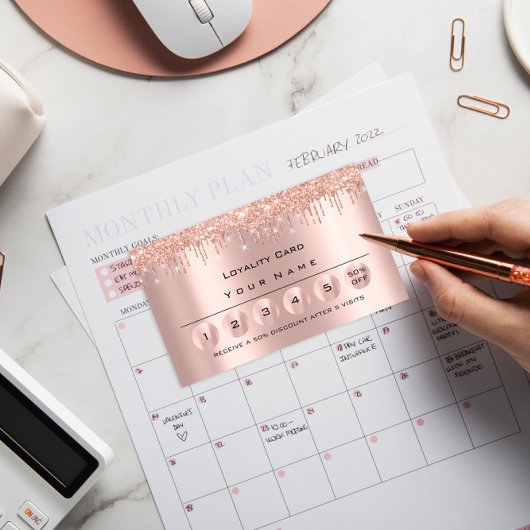 Carte De Visite Loyaliy 6 maquillage Esthetician Eyelash Rose Driv