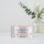 Carte De Visite Loyaliy 6 Roses Esthétiques Lécher le coeur gris (Debout devant)