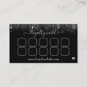 Carte De Visite Loyalty Card Pretty Drips Silver Glitter Rain (Dos)