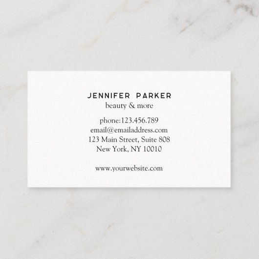 Carte De Visite Loyauté 5 clous Lashes Beauté Parties scintillant (Dos)