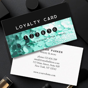 Carte De Visite Loyauté 5 clous Lashes Beauté Parties scintillant