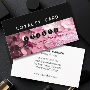 Carte De Visite Loyauté 5 clous Lashes Beauté Parties scintillant