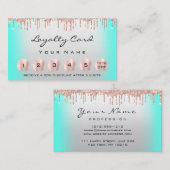 Carte De Visite Loyauté 6 maquillage Esthétique Eyelash Rose Mint (Devant / Derrière)