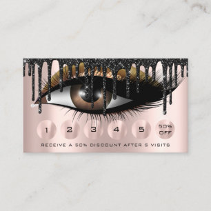 Carte De Visite Loyauté 6 maquillage Eyelash Drives Black Gold
