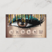 Carte De Visite Loyauté 6 maquillage Eyelash Gold Turquoise Drives (Devant)