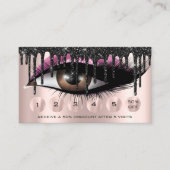 Carte De Visite Loyauté 6 Maquillage rose Eyelash Extension (Devant)