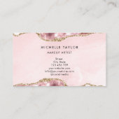 Carte De Visite Loyauté Blush Rose Chic Moderne Monogramme (Dos)