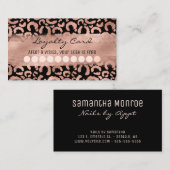 Carte De Visite Loyauté du pinceau léopard or rose (Devant / Derrière)