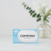 Carte De Visite Lozenge 3d - Bleu ondulé (Debout devant)